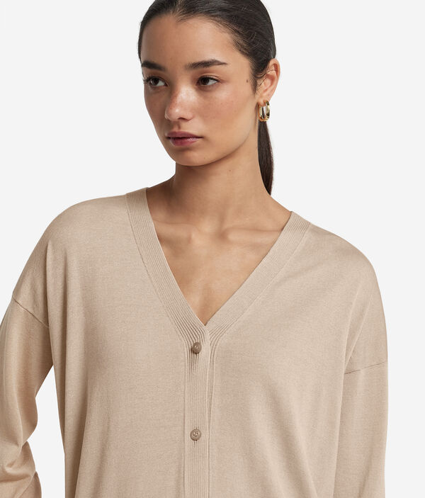 Кардиган из шелка и хлопка