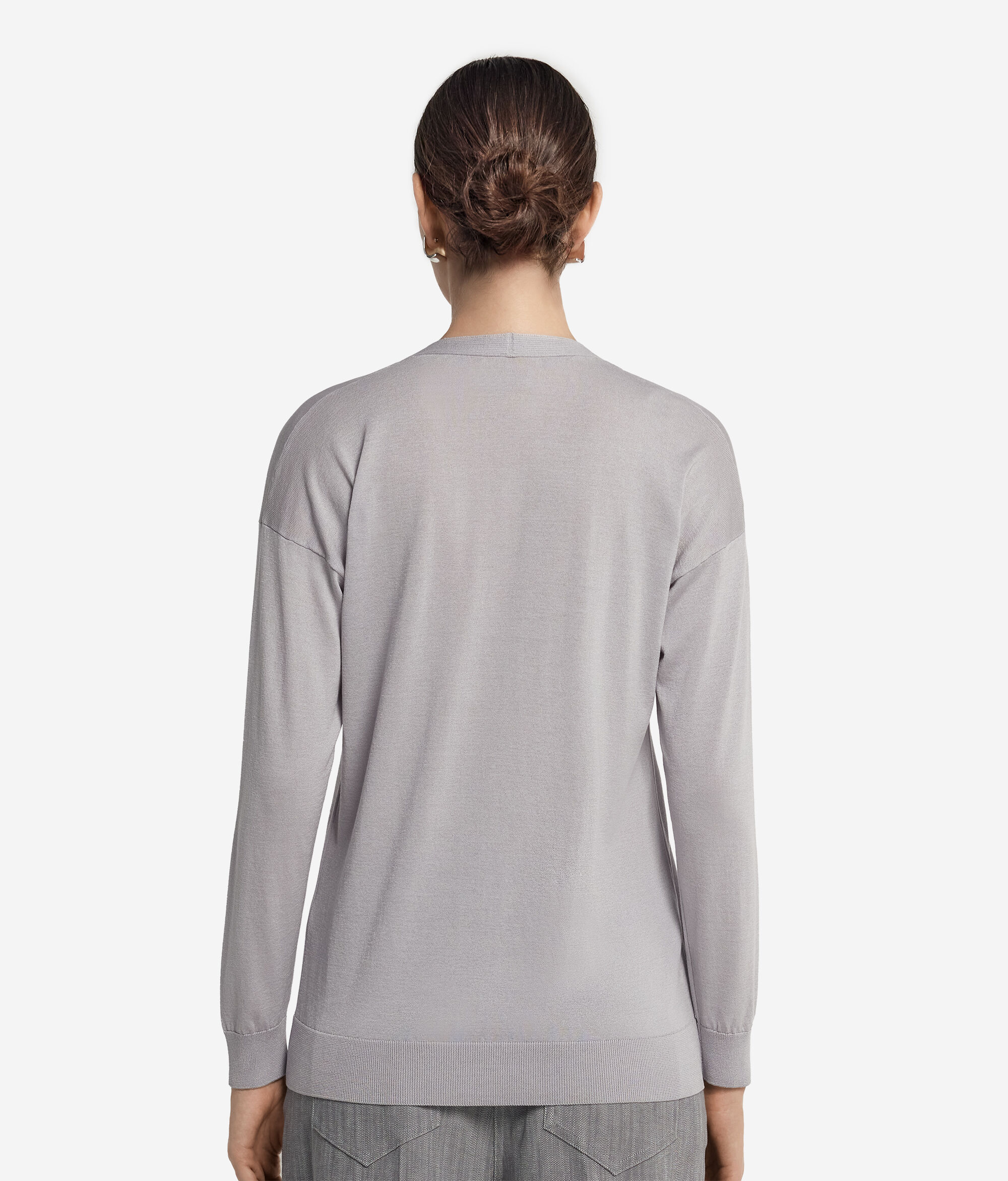 Cardigan a Maniche Lunghe in Seta Cotone