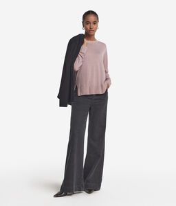 Girocollo con spacchi in Cashmere Ultrafine - PINK - DMLE250_color_9358