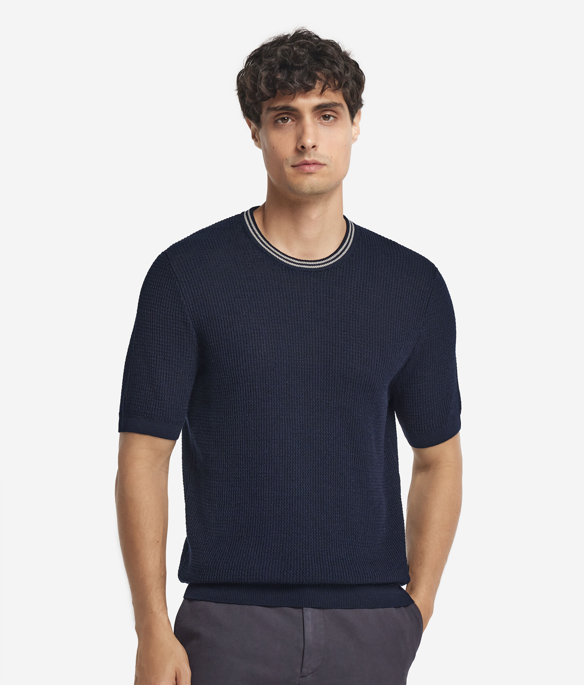 Polo en maille gaufrée
