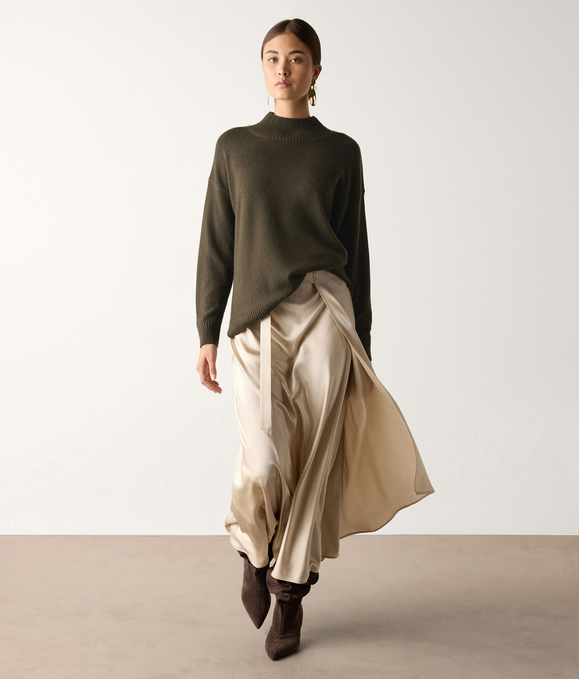 Dolcevita con spacchi coste diverse in Cashmere Ultrasoft