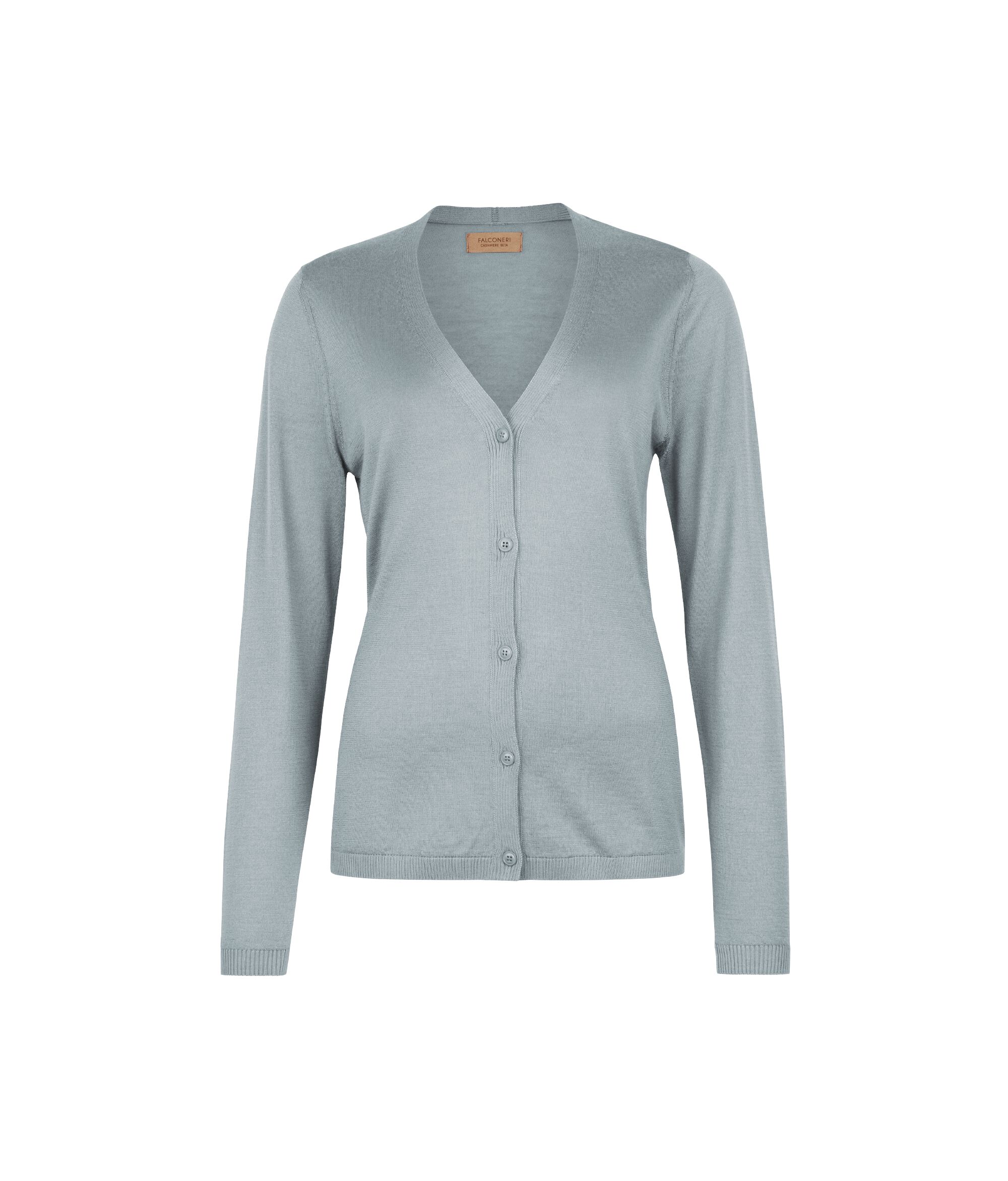 Strickjacke mit V-Ausschnitt aus Silkfine