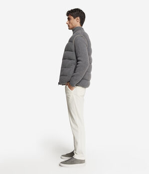 Reversible Cashmere Sleeveless Short Quilted Jacket