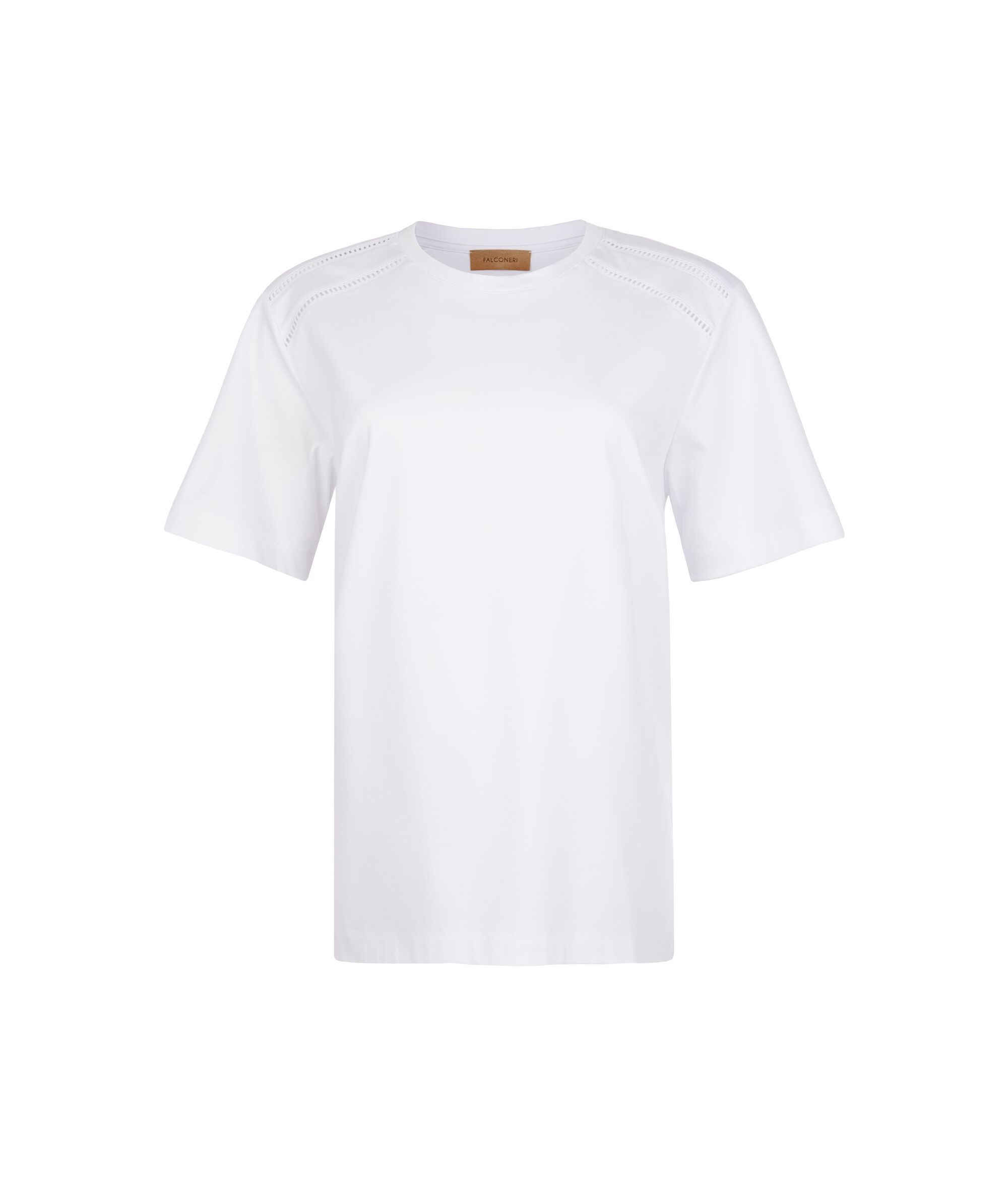 Silk Crew Neck with Macramé Inserts
