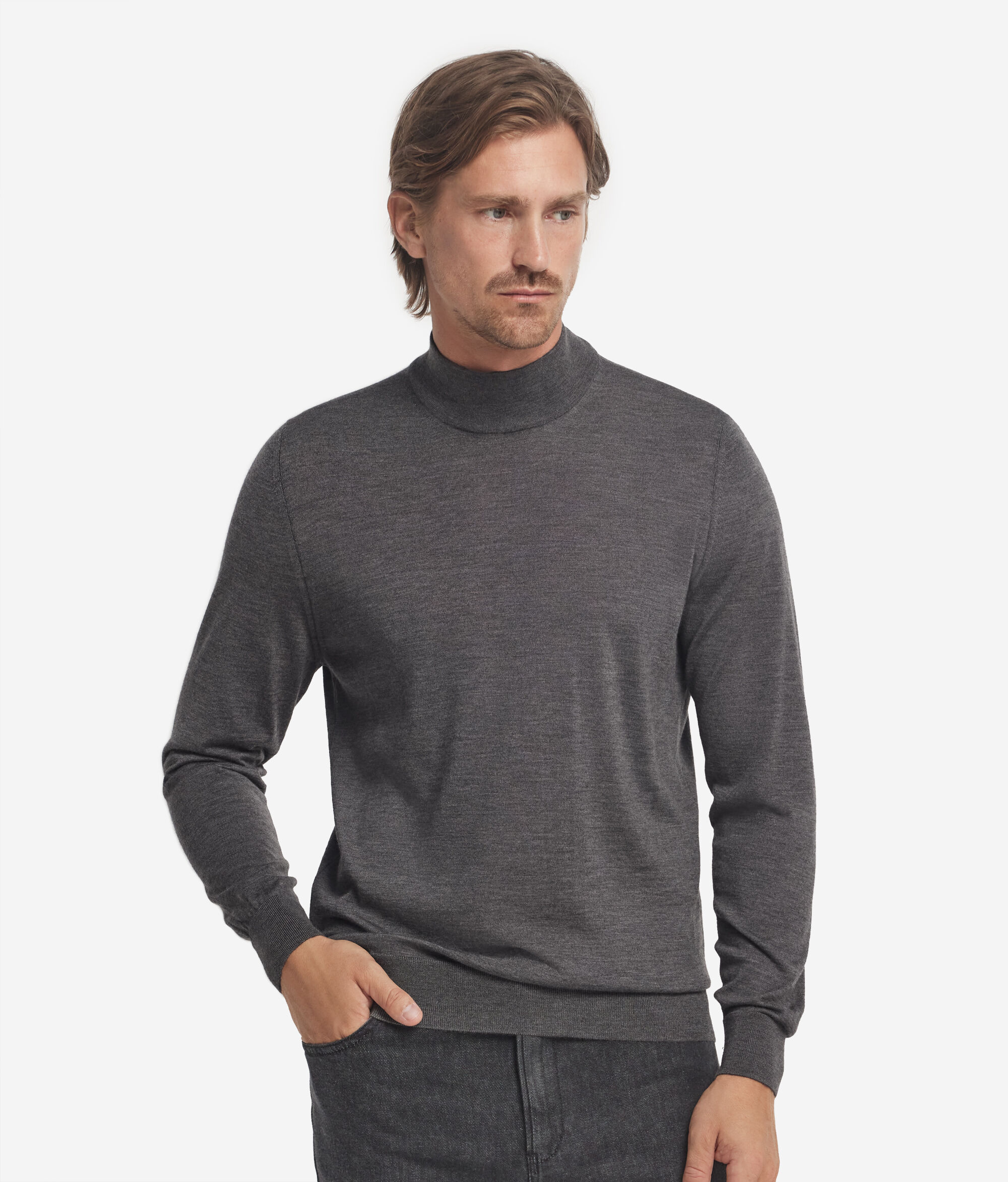 Μακρυμάνικη Μπλούζα από Cashmere με Ψηλό Γιακά