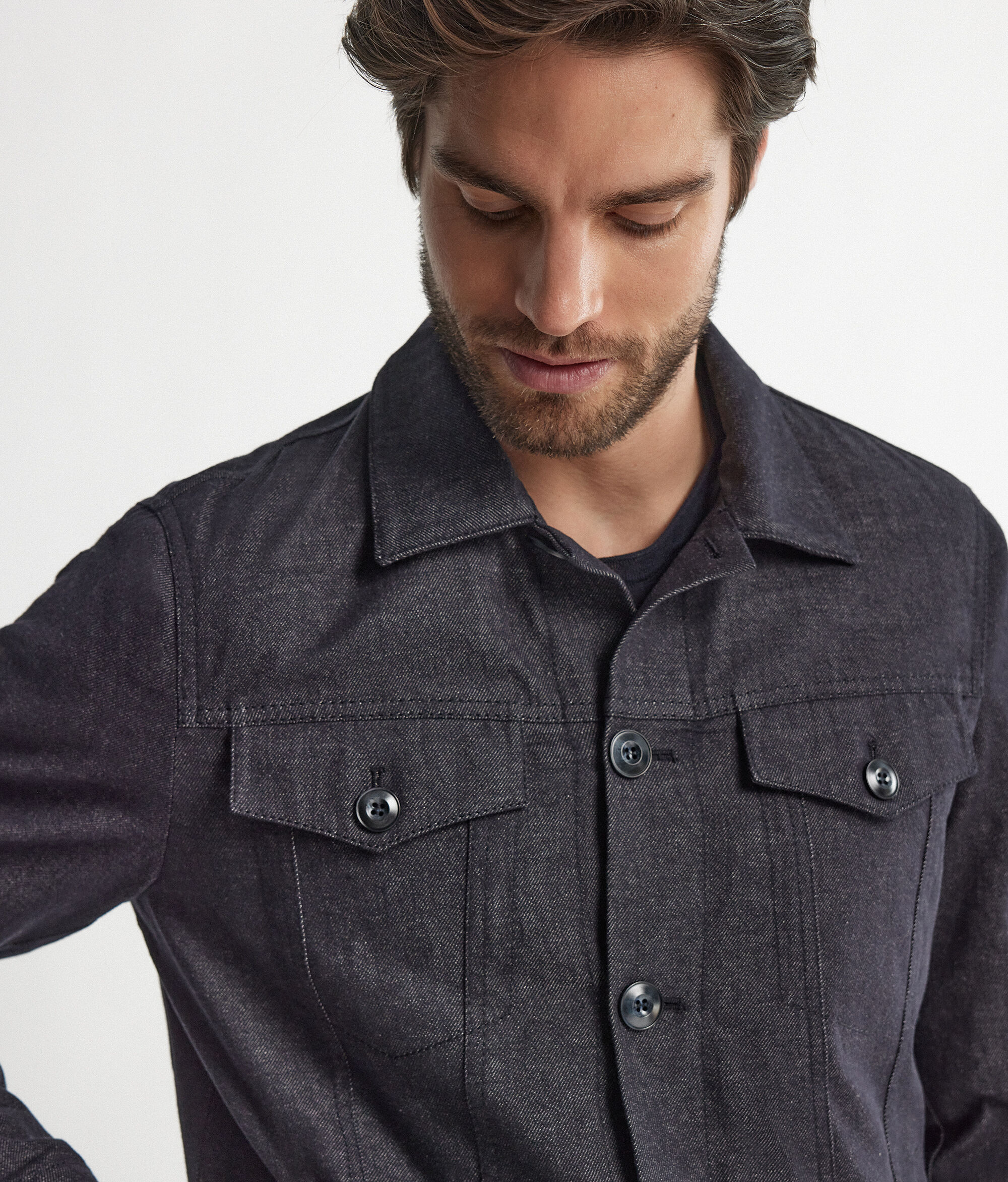Denim-Jacke mit Kaschmir