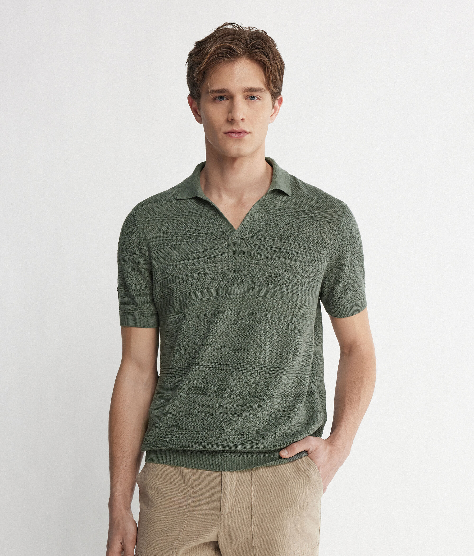 Short-Sleeved Link-Stitch Polo Shirt