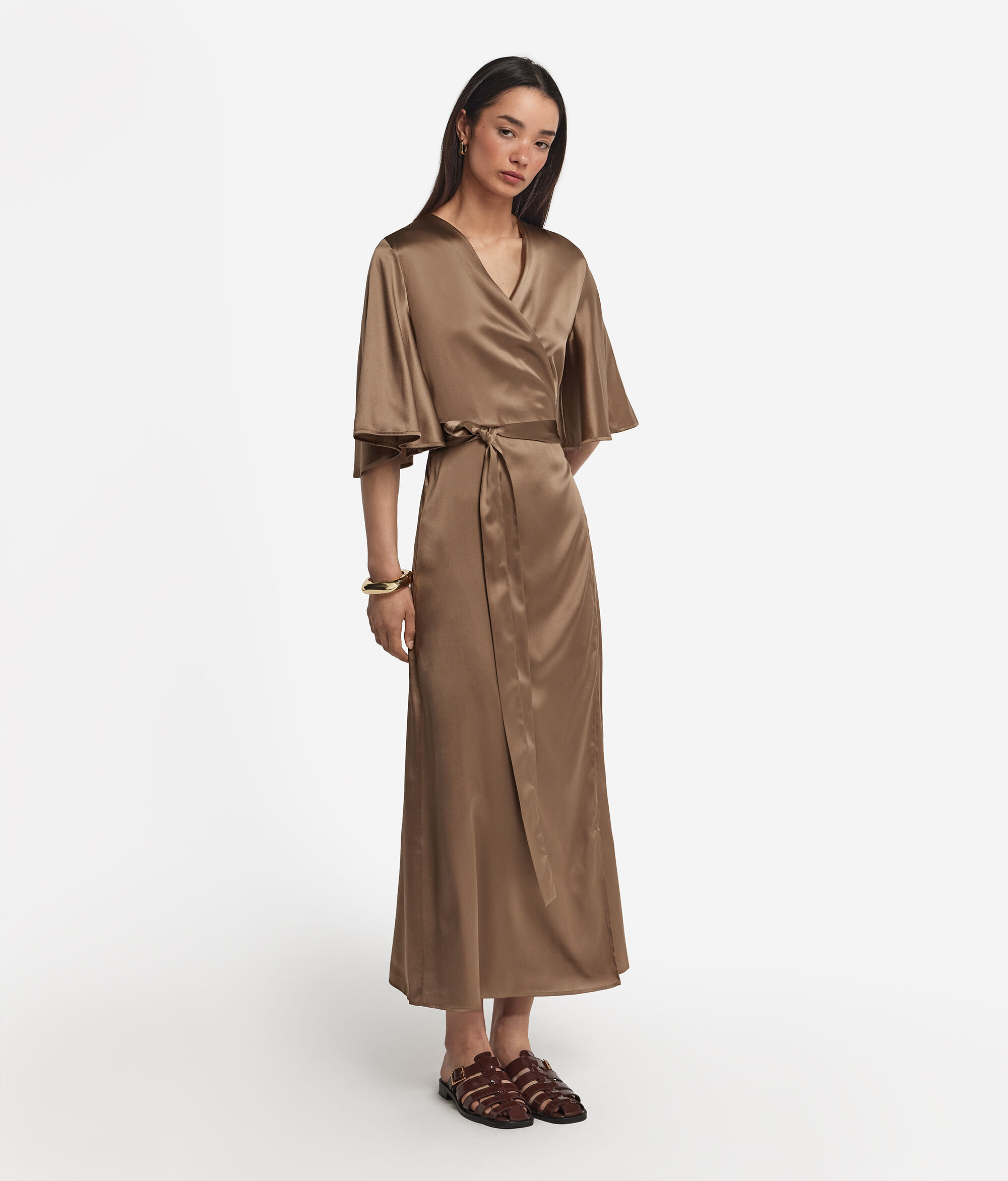 Satin Wrap Dress