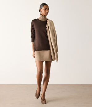 Round-Neck Cashmere Jumper with Slits