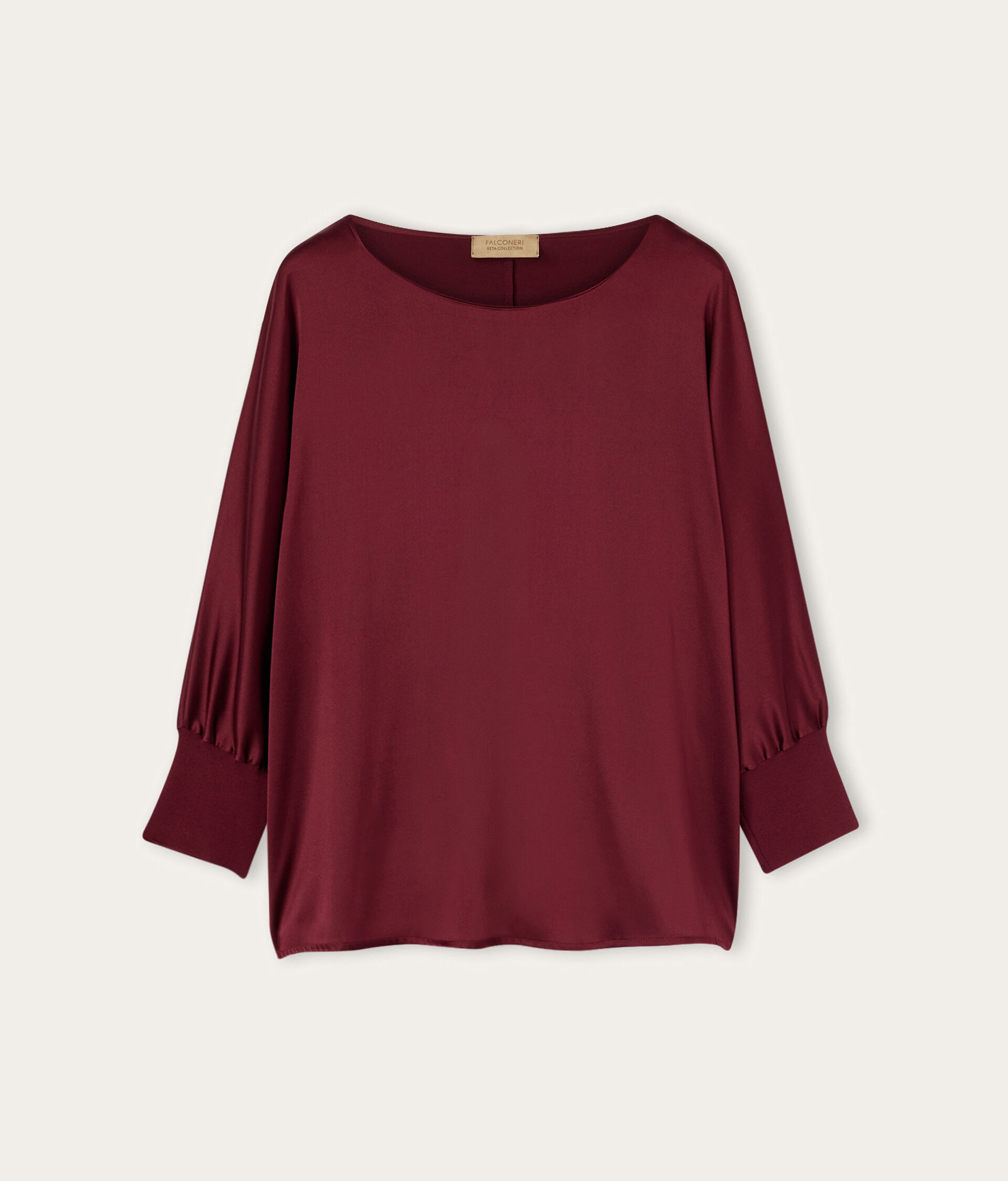 Round-Neck Silk Satin Jumper