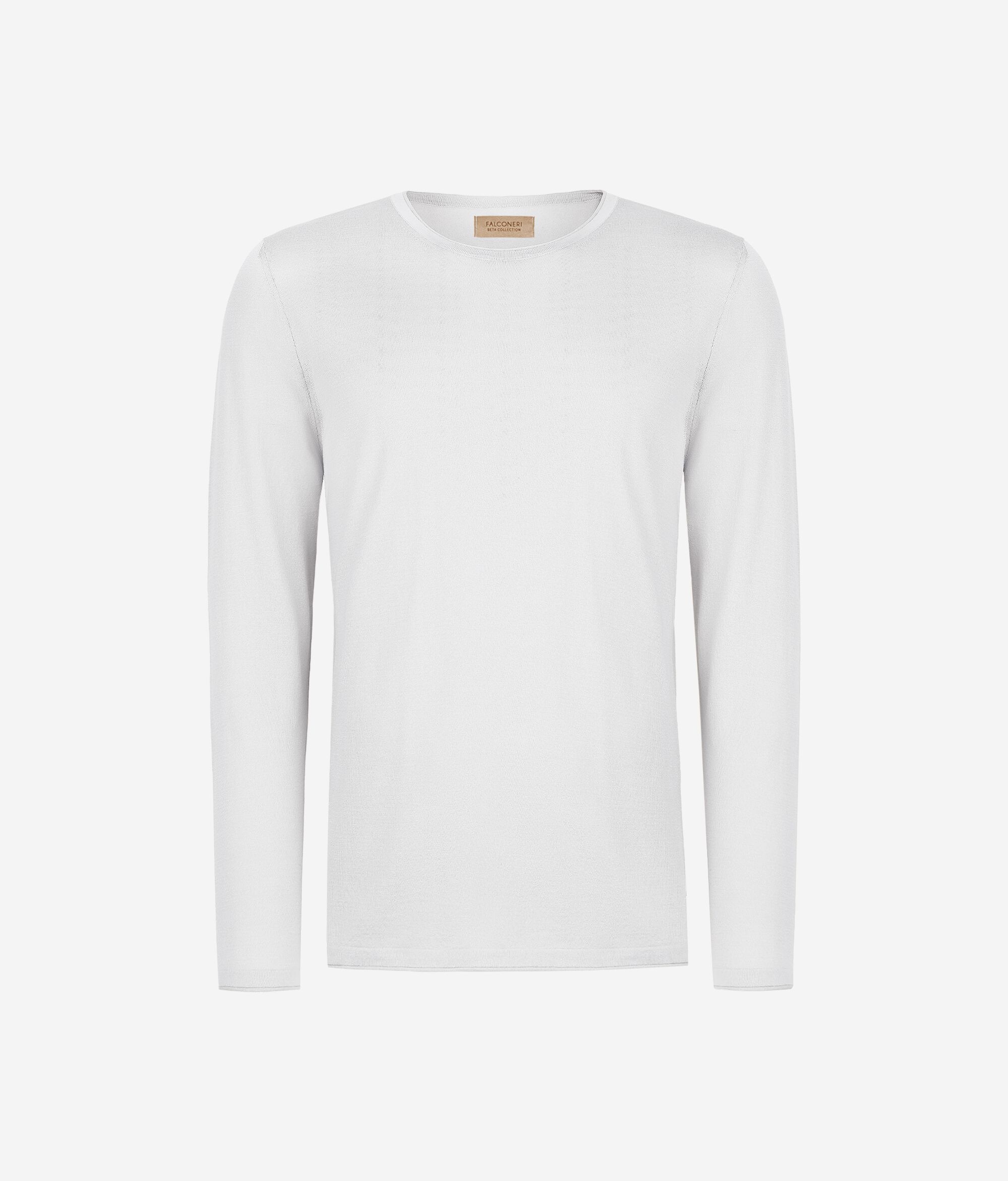 Round-Neck Silk and Cotton Jumper