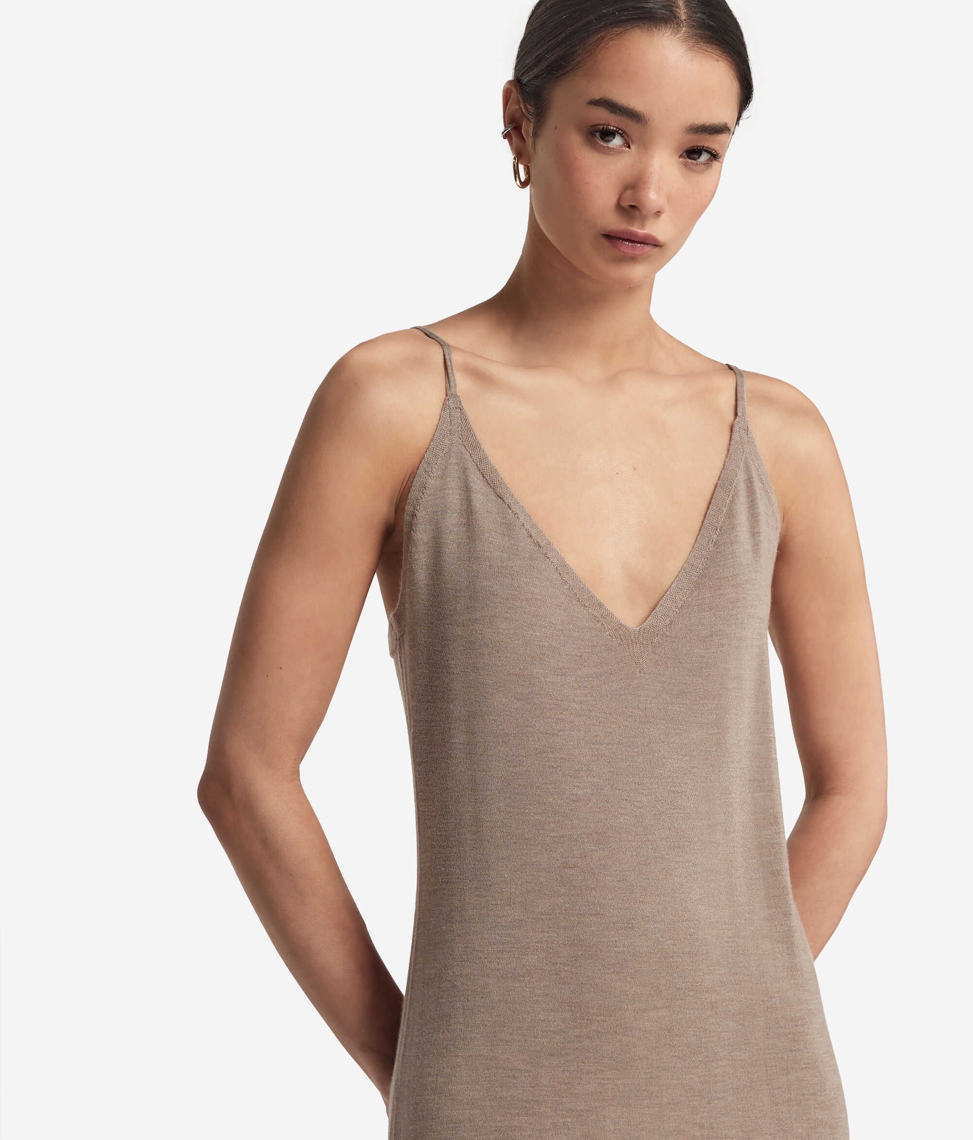 Vestido com Efeito Saiote em Ultrafine Cashmere