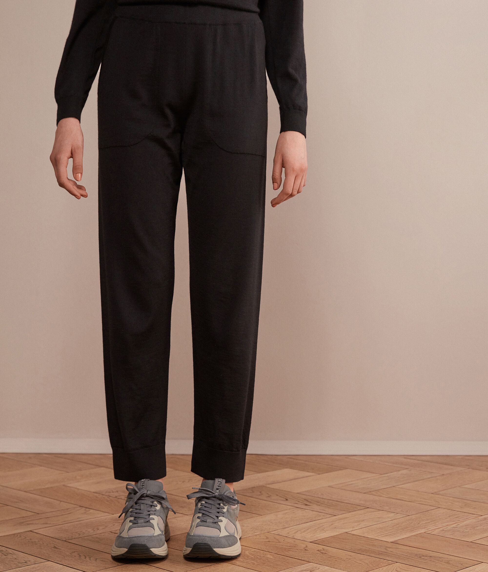 Pantalon en cachemire ultra-fin à ourlets resserrés