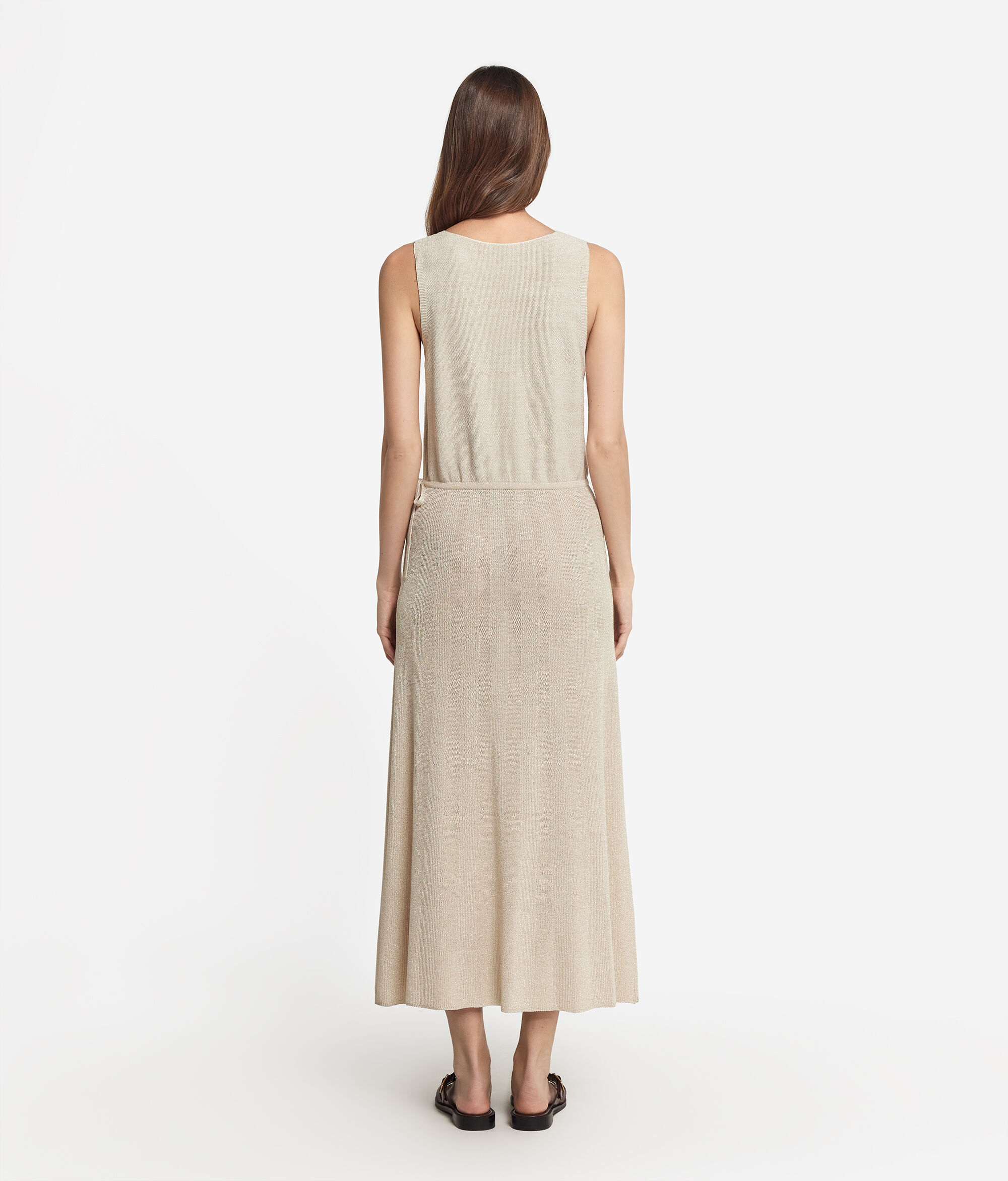 Vestido con canalé y lamé