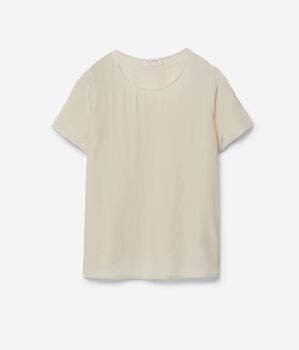 T-shirt με Στρογγυλή Λαιμόκοψη από Μετάξι