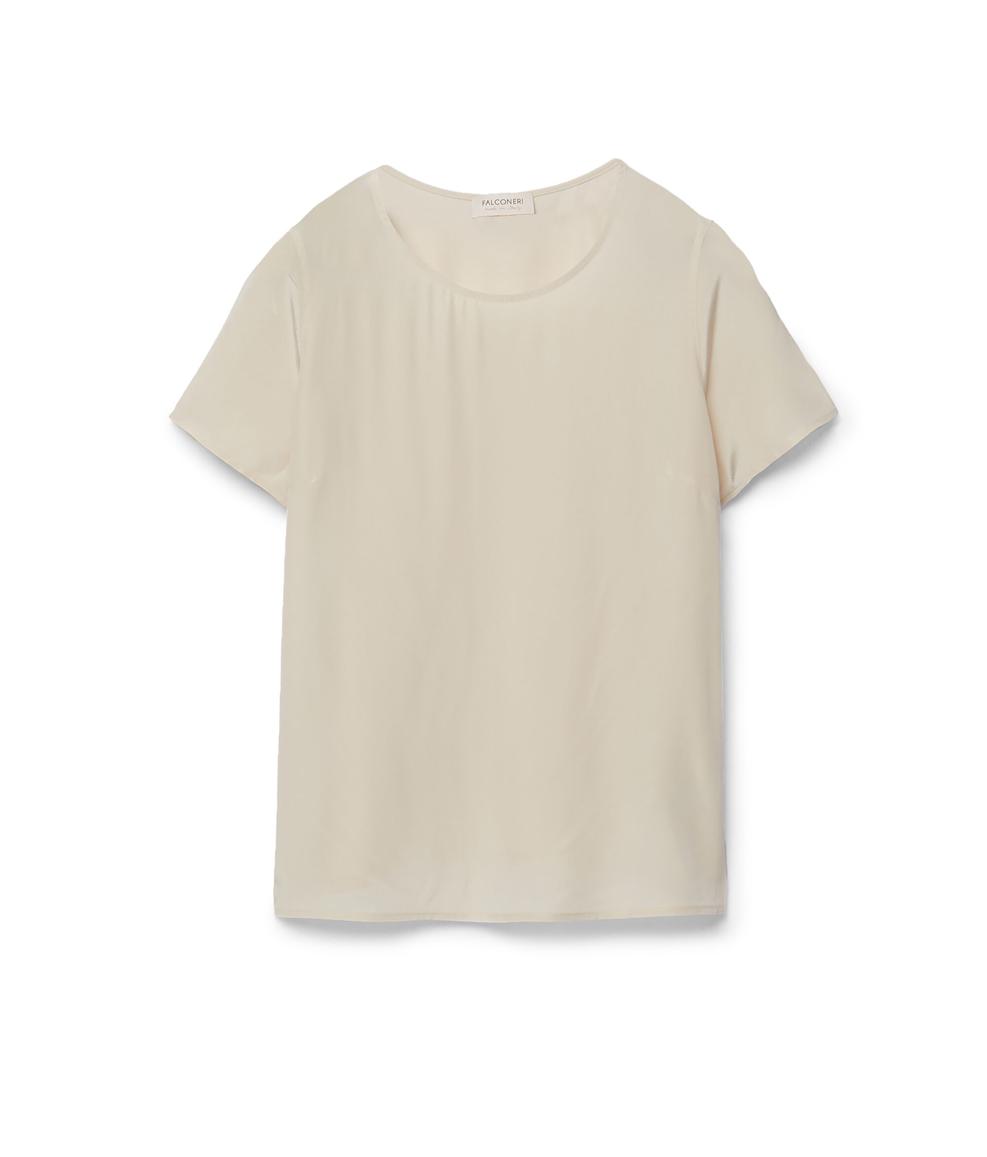 Camiseta con cuello redondo de seda_8378