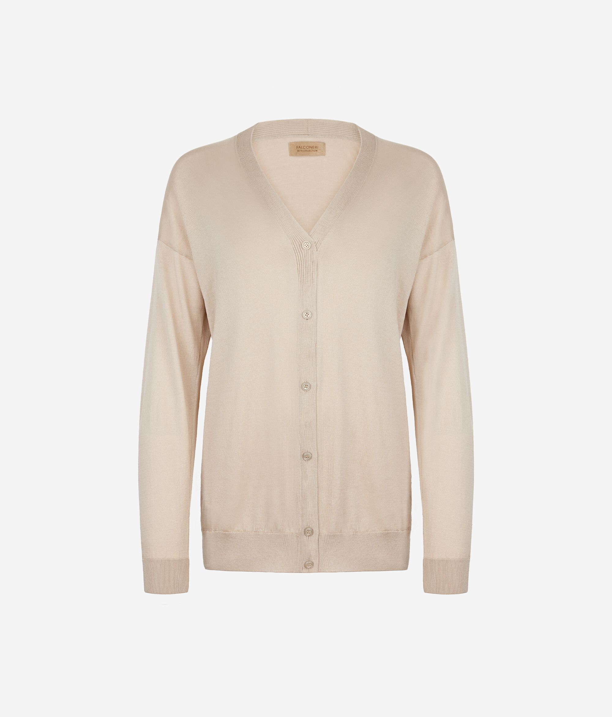 Gilet à manches longues en soie et coton