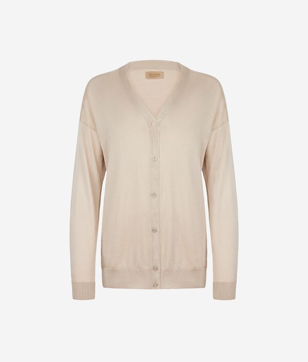 Кардиган из шелка и хлопка