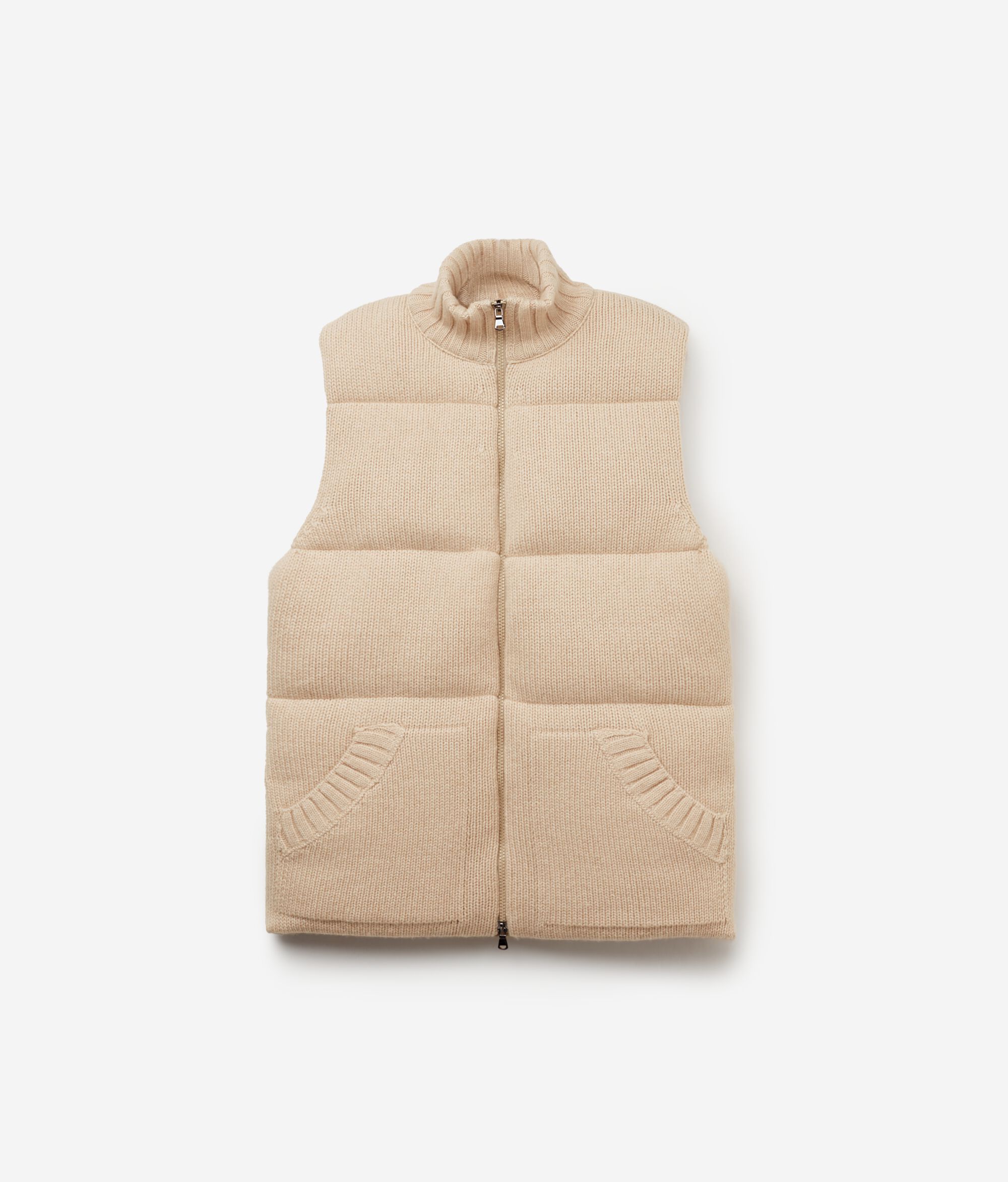 Doudoune sans manches en tricot de cachemire