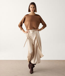 Blusa girocollo in seta - RED - DMLC406_color_9886