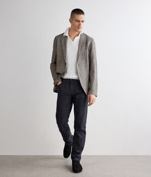 Herringbone texture jersey jacket