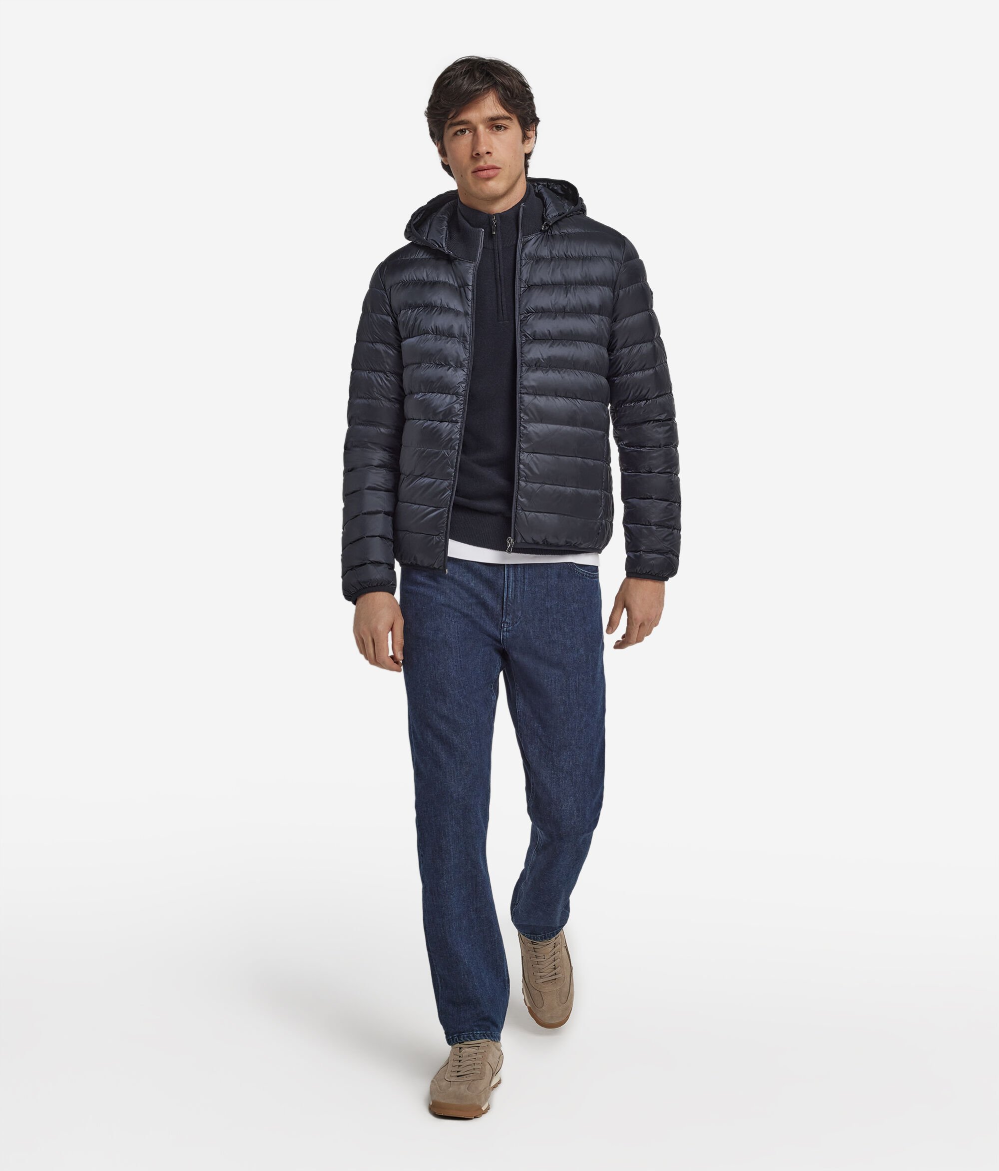 Light Down Jacket with Cashmere Lining