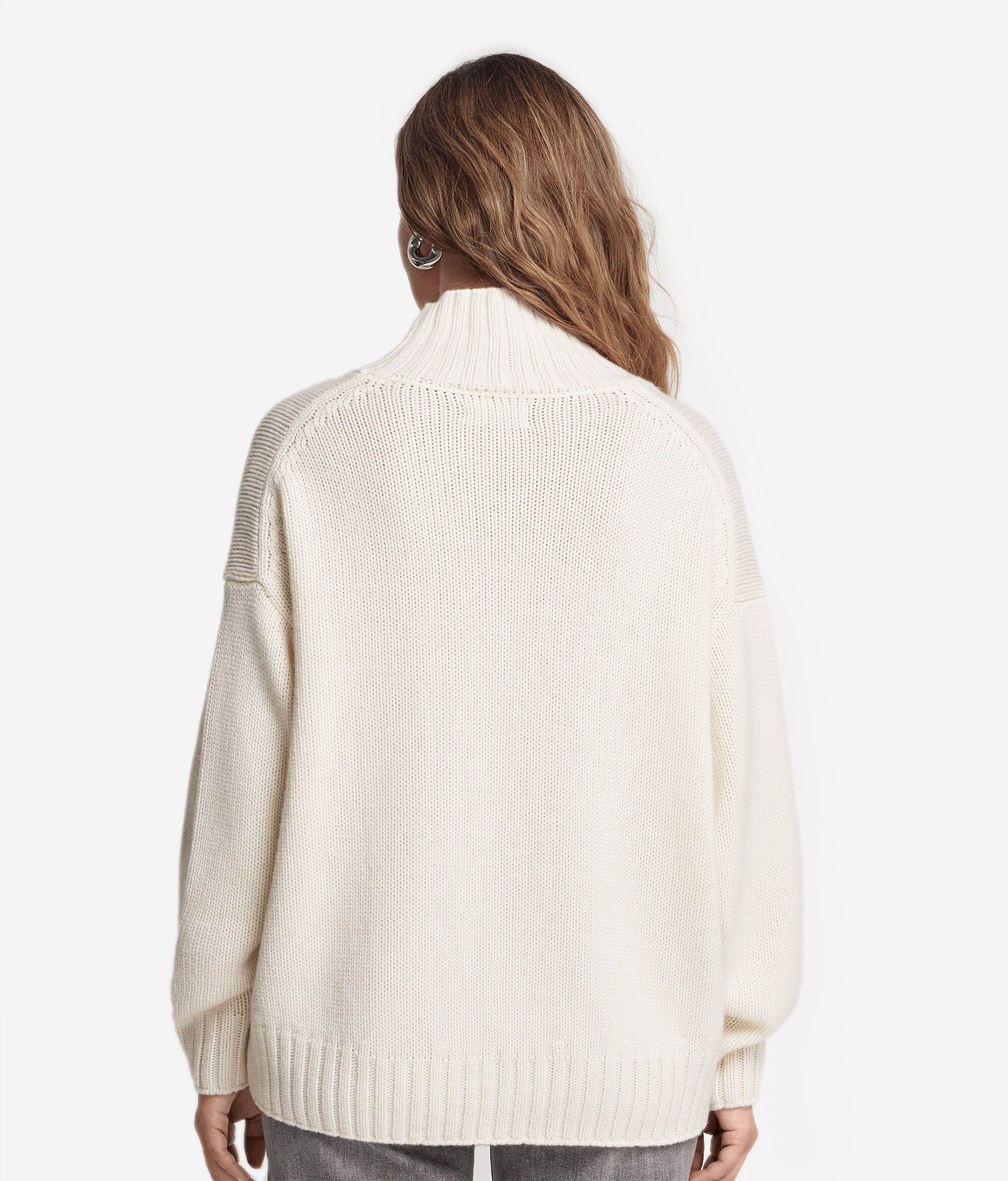 Pullover mit Trichterkragen aus Kaschmirstrick