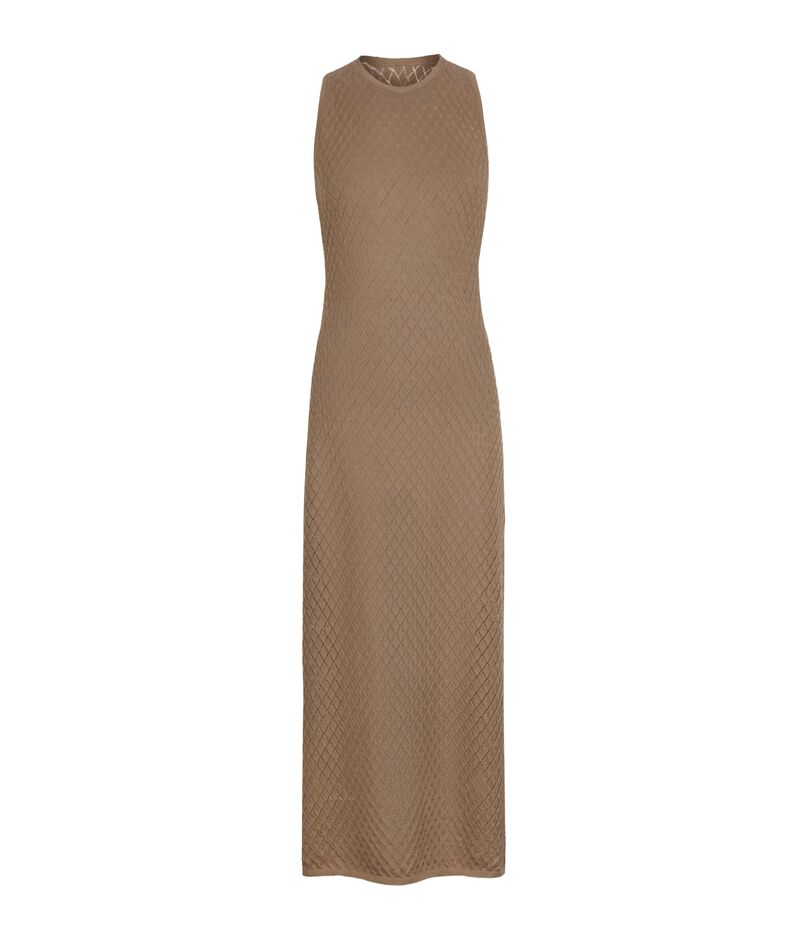 Falconeri Openwork diamond stitch dress Woman Wheat