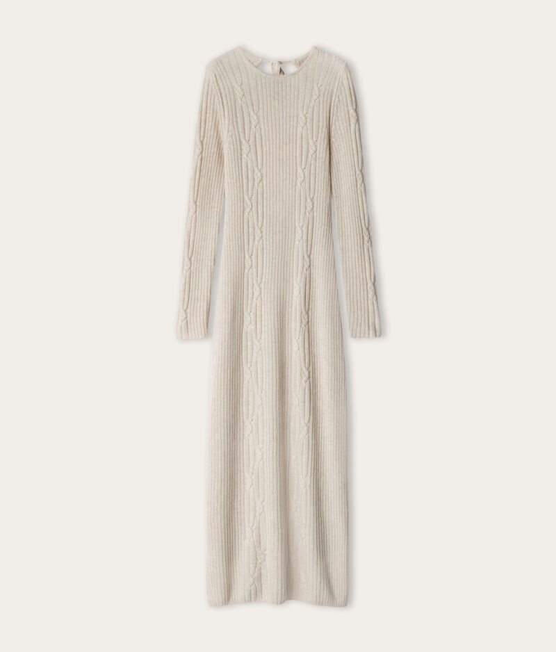 Falconeri Cashmere ribbed cable-knit dress Woman Stone Size L