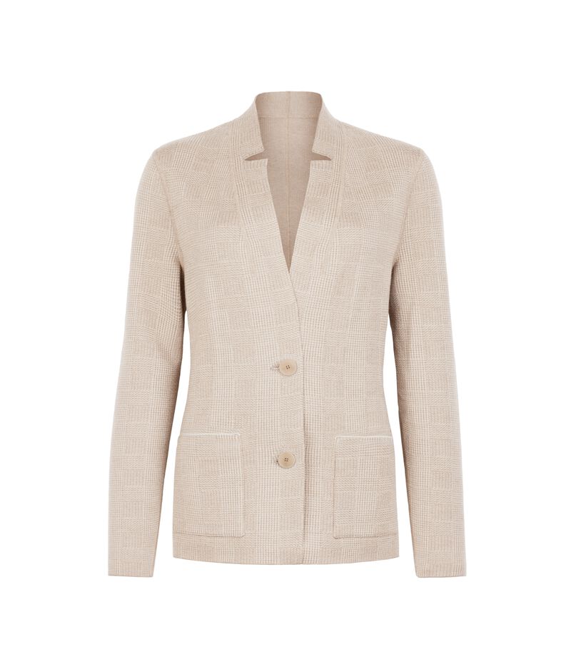 Falconeri Ultrafine Cashmere and cotton reversible jacket Woman Beige Corda Size S
