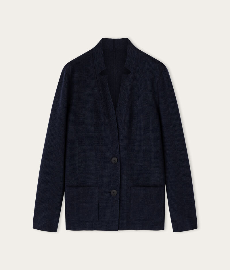Falconeri Ultrafine Cashmere and cotton reversible jacket Woman Navy Blue Size S