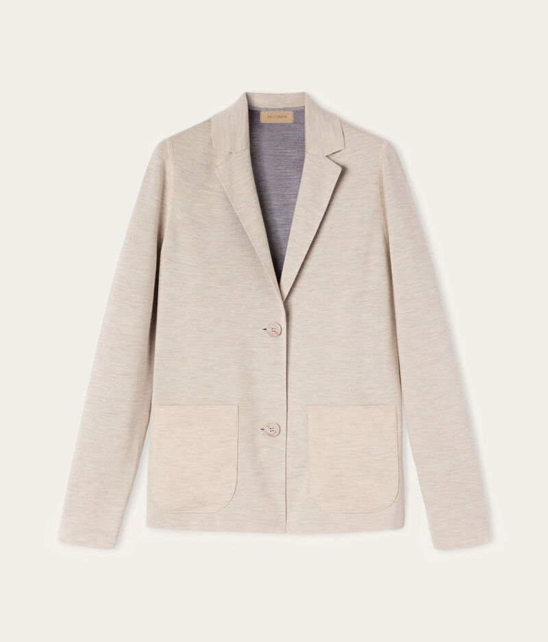 Falconeri Ultrafine Cashmere reversible blazer Woman Stone/grigio Melange Size S