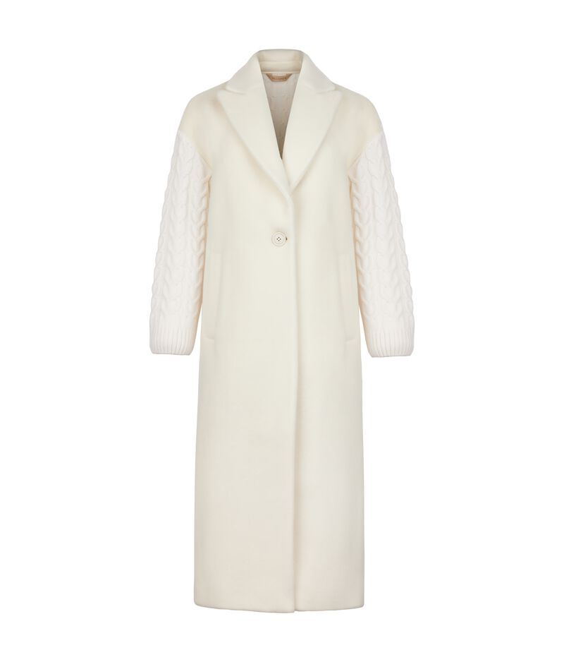 Falconeri Cashmere cable-knit coat Woman Bow Size M/L
