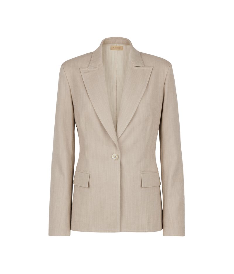 Falconeri Single-breasted Cotton Blazer Woman Melange Rope Size S