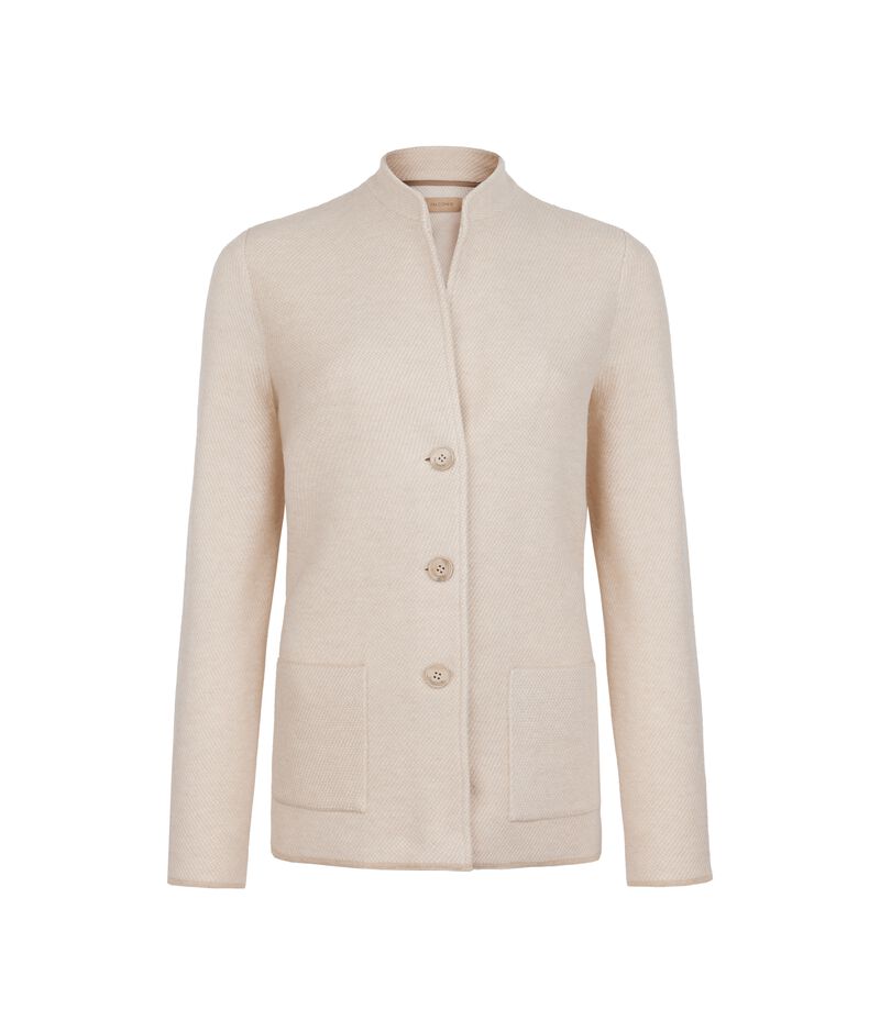 Falconeri Giacca bicolore in lana e cashmere Donna Corda Melange Taglia L