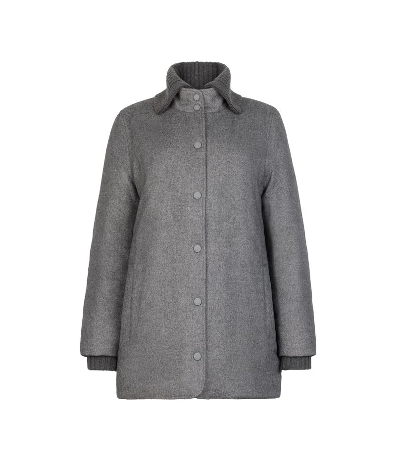 Falconeri Silk and cashmere short quilted jacket Woman Dark Gray Size S