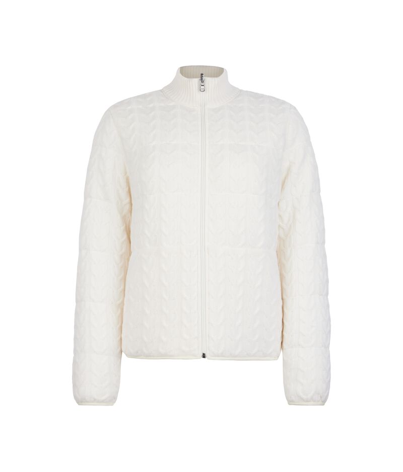 Falconeri Cashmere and technical fabric reversible cable-knit short quilted jacket Woman Bow Size M