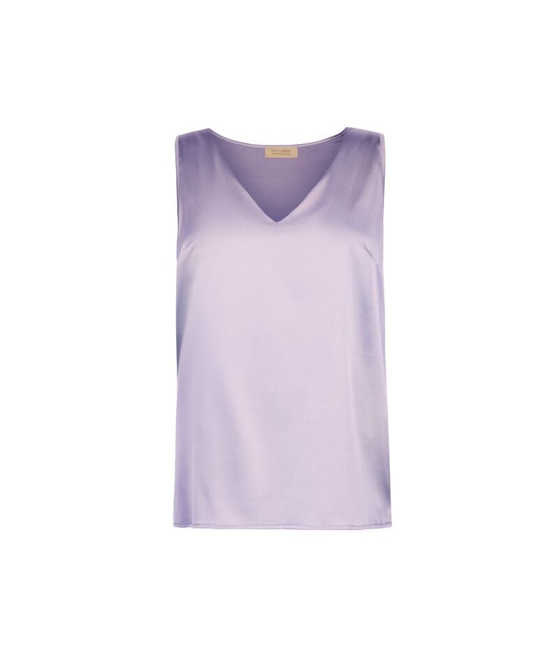 Falconeri Silk V-Neck Tank Top Woman Provence Size XS