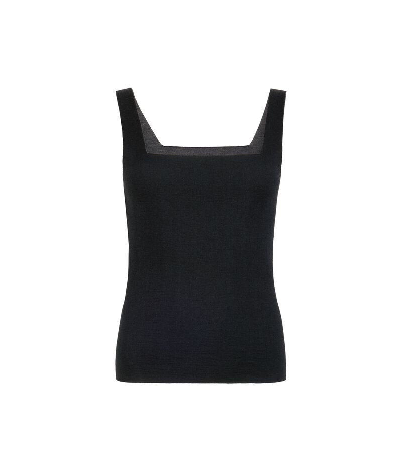 Falconeri Ultrafine Cashmere reversible tank top Woman Nero/grigio Mel Scuro Size L