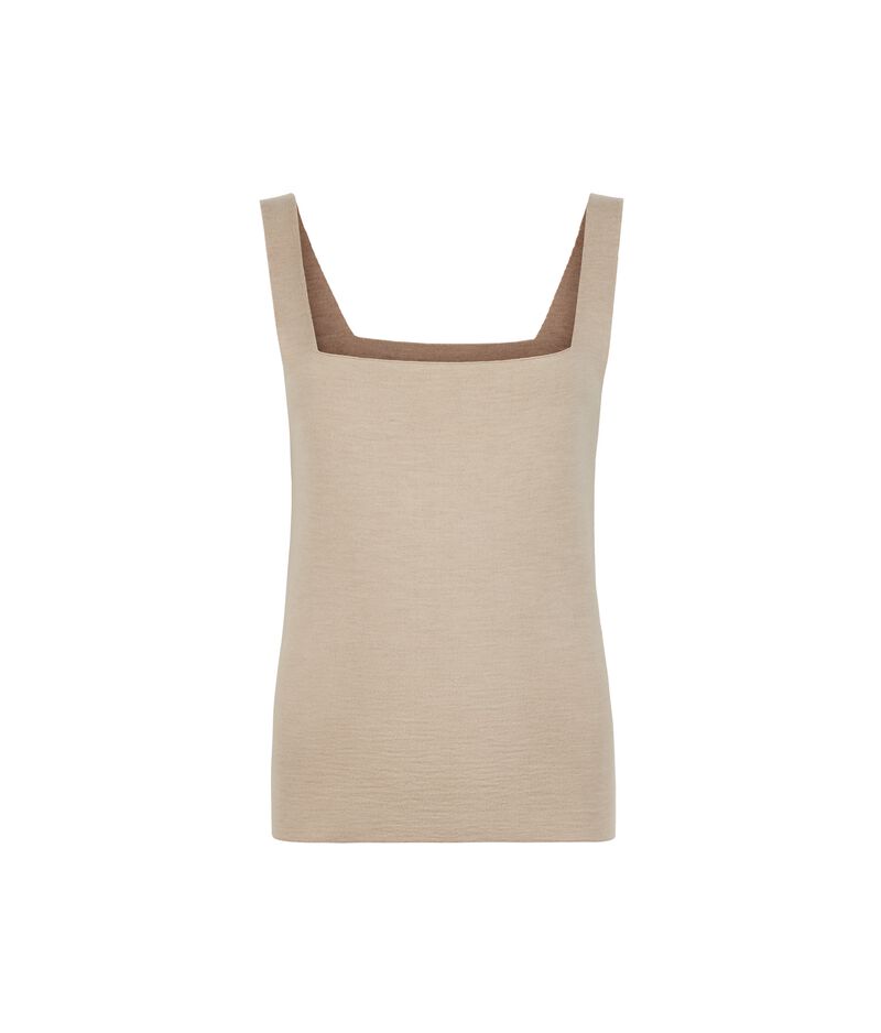 Falconeri Ultrafine Cashmere reversible tank top Woman Corda Mel/grano Mel Size M