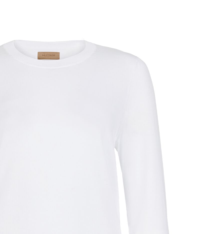 Falconeri Cotton crewneck sweater Woman White Size M
