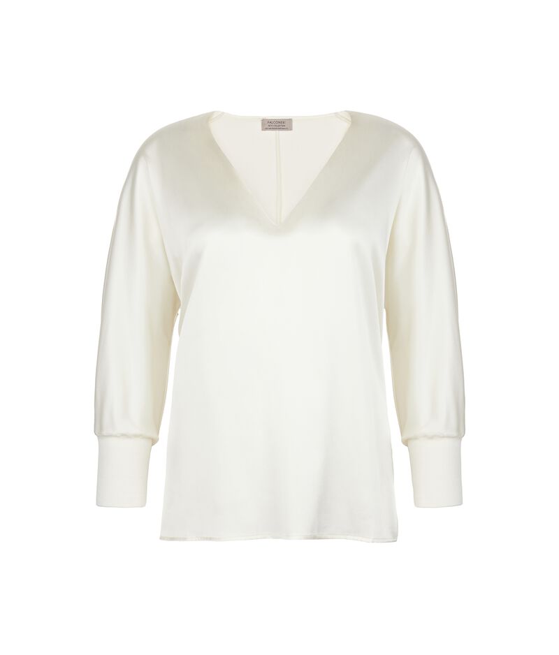 Falconeri Silk V-Neck Blouse Woman Cream