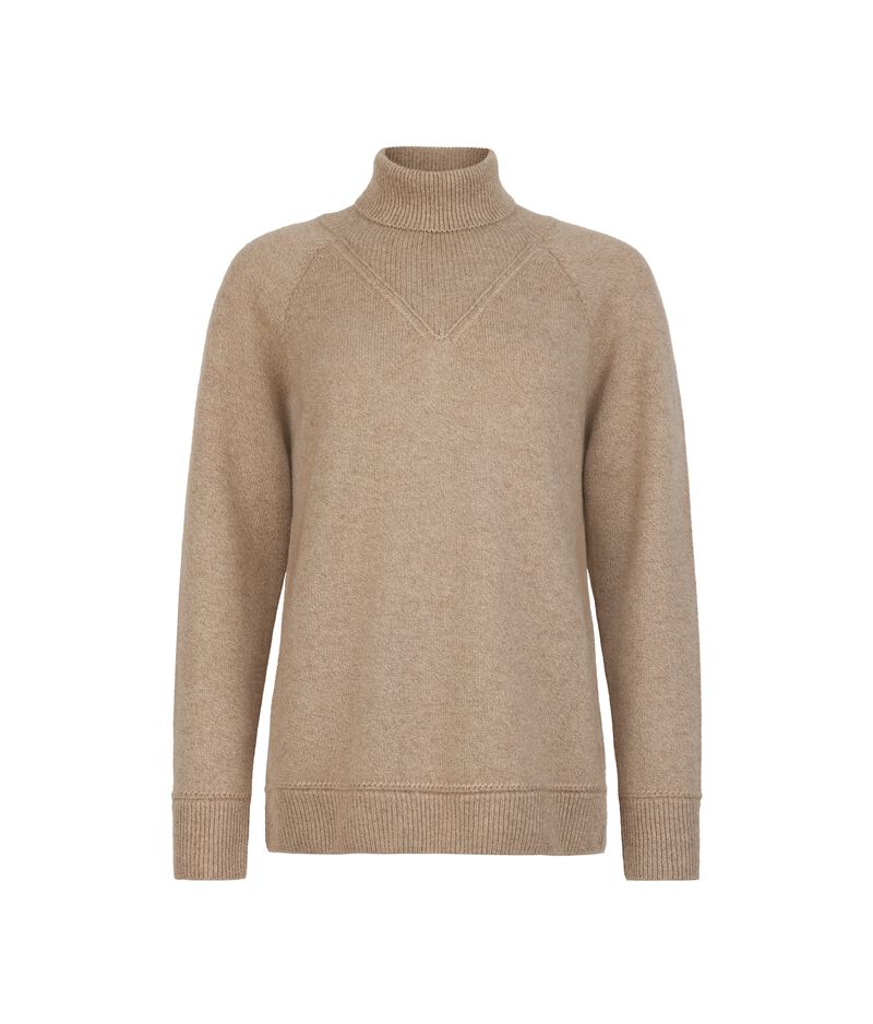 Falconeri Ultrasoft Undyed Cashmere Cable Knit Turtleneck Woman Natural Size L