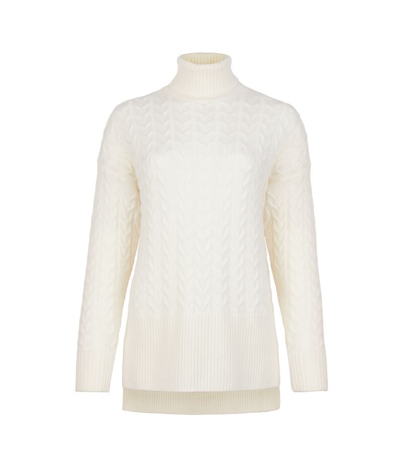 Falconeri Ultrasoft Cashmere cable-knit turtleneck sweater Woman Bow