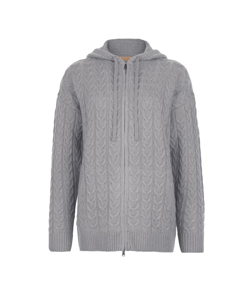 Falconeri Ultrasoft Cashmere cable-knit sweatshirt Woman Heather Gray Size S