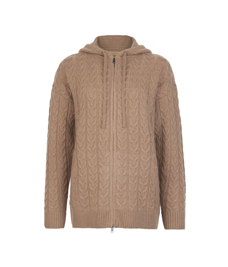 Falconeri Ultrasoft Cashmere cable-knit sweatshirt Woman Melange Wheat Size L