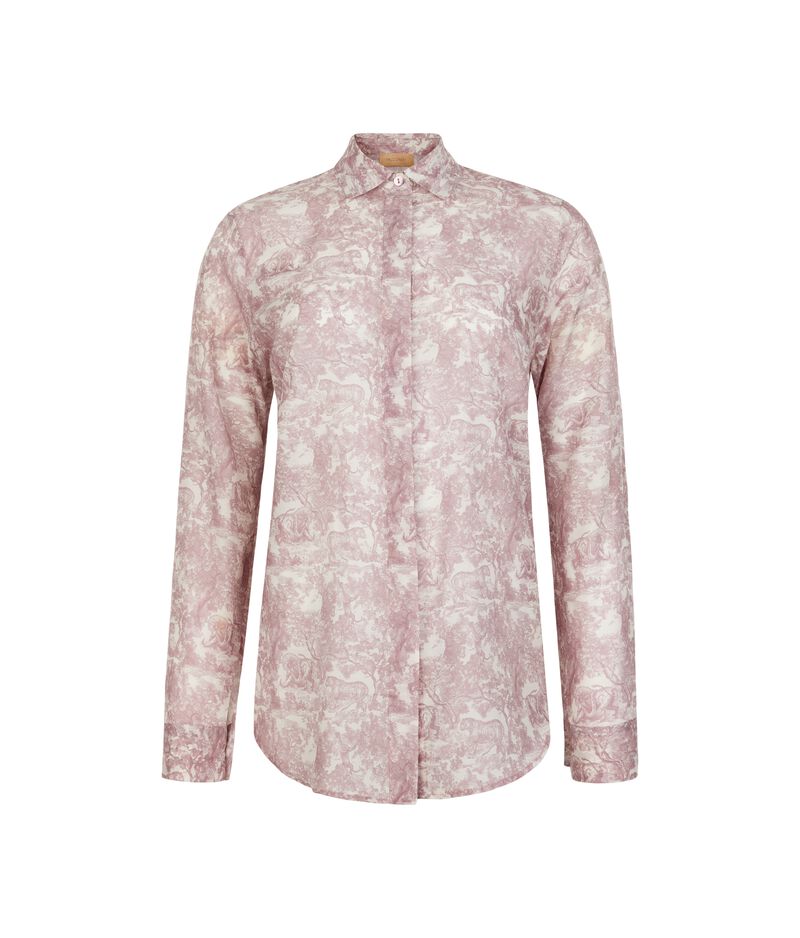 Falconeri Printed muslin shirt Woman Rosè Dark Safari Size S