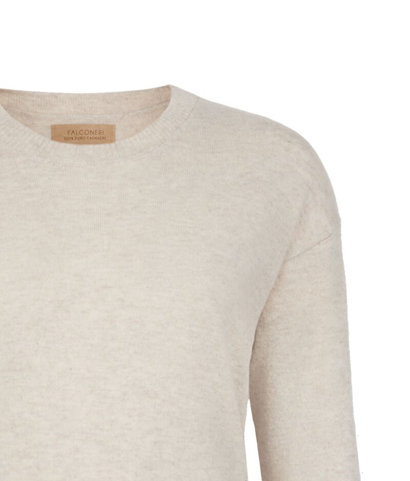 Falconeri Ultrasoft Cashmere sweater with slits Woman Stone Size M