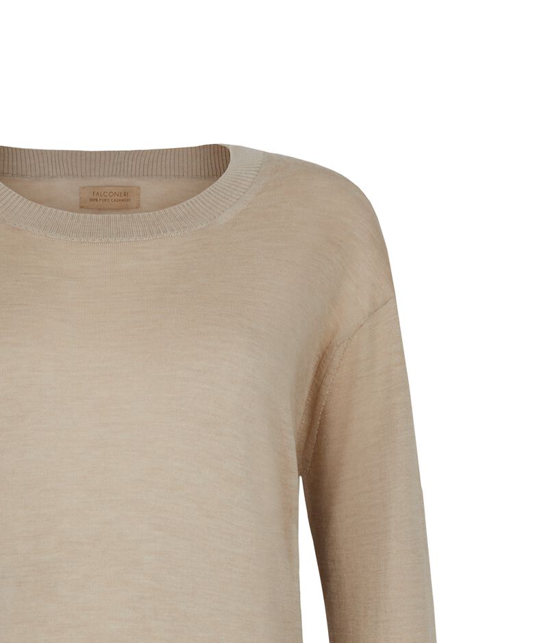 Falconeri Cashmere Crew Neck Sweater with Slits Woman Melange Rope Size L