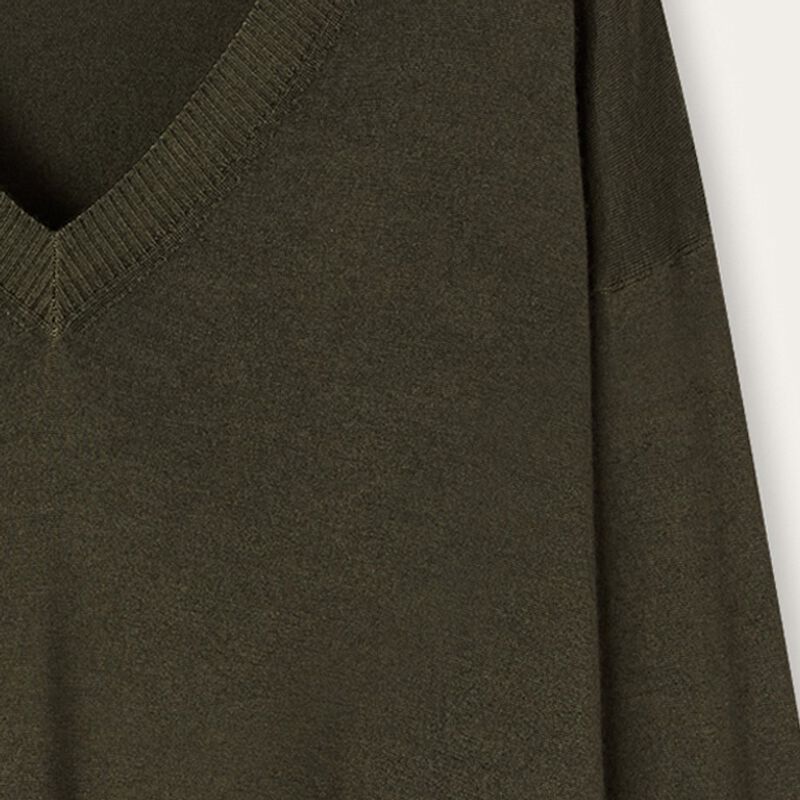 Falconeri Cashmere V-Neck Sweater with Slits Woman Deep Forest Green Size LL